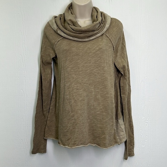 Free People Beach - Cocoon Green Cowl Neck Pullover Long Sleeve Sweater SZ XS/SM - Picture 3 of 13